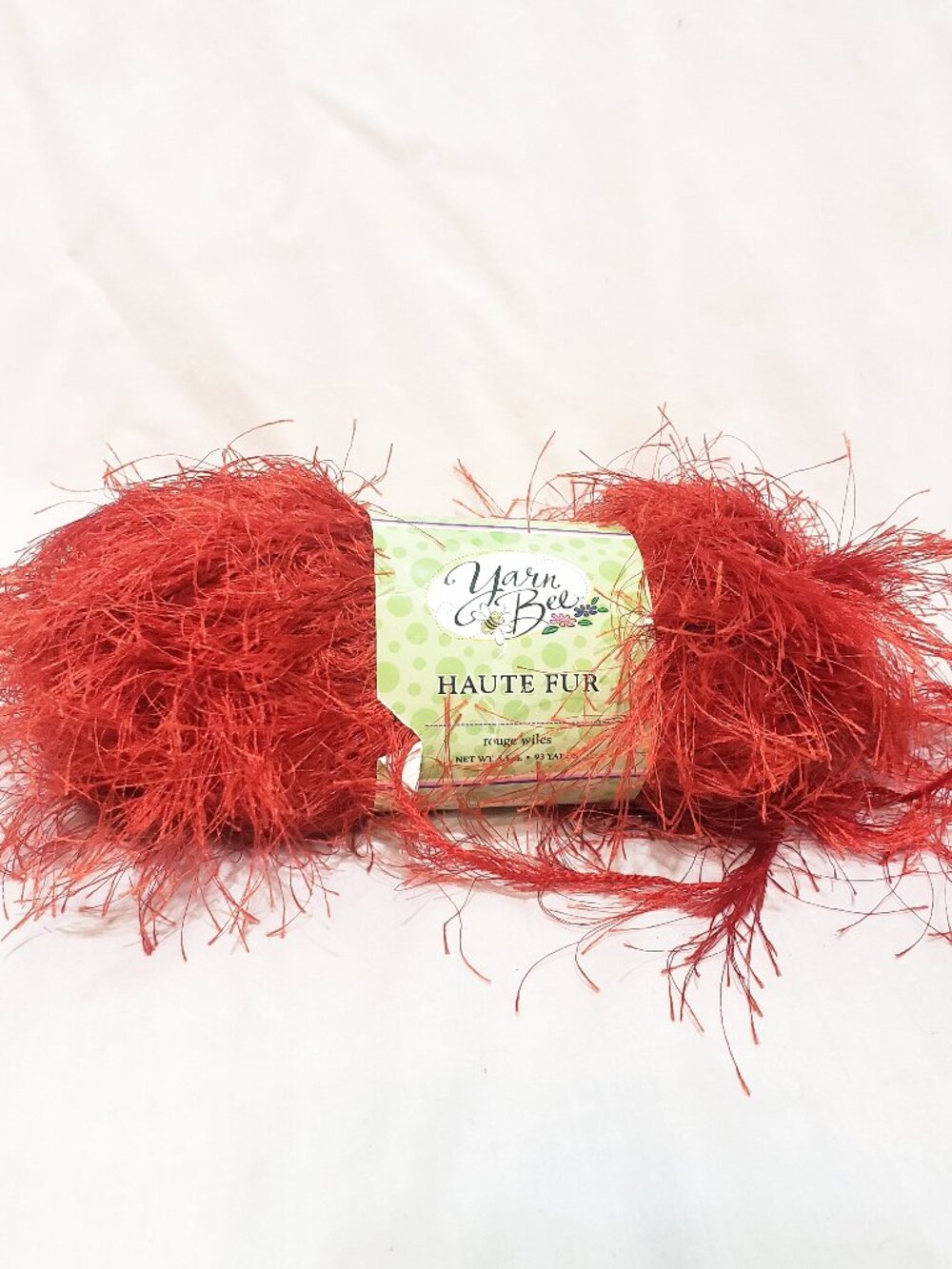 Yarn Bee Haute Fur Eyelash Yarn Rouge Wiles Red 1 Skein 93 Yards 2005